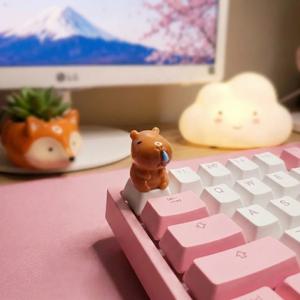 TEMU 귀여운 카피바라 키캡 레진 3D 공예 키캡, 메카닉 키보드 MX 스위치 겸용, 귀여운 만화 동물 애니메이션 피규어 선물
