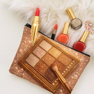 TEMU 1개 럭셔리 글램 일러스트 메이크업 가방, 골드 글리터 화장품 팔레트, 할머니, 절친, 엄마, 친구 및 사랑하는 사람들을 위한 선물로 이상적; 데일리 화장품 및 작은 필수품에 적합