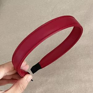 TEMU 여성용 패션 빈티지 PU 가죽 헤어밴드 1개, 고급 다용도 헤어 클립, 단색 헤어 액세서리