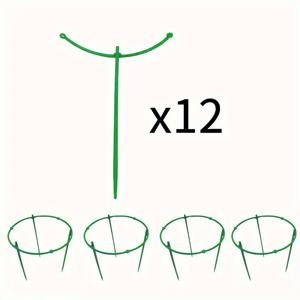 TEMU 12pcs, 식물 지원 식물 말뚝, 반 원형 식물 지원 링 플라스틱 식물 케이지 홀더 작은 식물 꽃 야채, 실내 식물을위한 꽃 냄비 등반 격자