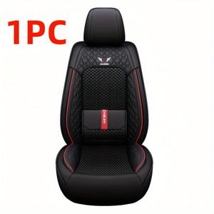 TEMU 3D 자동차 시트 커버 - 자동차, SUV, 트럭 및 밴에 적합, 네이비 블루에 오렌지 악센트, 퀼트 디자인, 한 좌석, 차량 시트 보호 | 모던 카 데코 | 스펀지 패딩, 앞좌석 커버