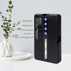 TEMU 90 LED 1800mAh 충전식 셀카 조명, 10단계 밝기 조절, 카메라, 스마트폰, 액션 카메라, 세트업, 영상 촬영, 메이크업, 블로깅용