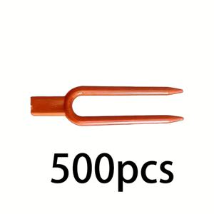 TEMU 200/500개 빨간색 플라스틱 정원 스테이크 - 딸기, 포도, 호박 등 덩굴식물용 날카로운 뿌리 및 줄기 지지 클립 - 내구성 있는 덩굴 식물 지원 클립, 건강한 성장과 안정성을 위한 식물 클립, 날카운 팁 디자인, 사용하기 쉬운 디자인