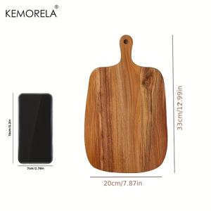 TEMU KEMORELA 고품질 손잡이 나무 도마, 다기능 도마 - 고기, 생선, 치즈, 빵, 디저트, 과일 및 채소 절단에 적합. 주방 용품