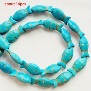 TEMU 물고기 모양 비즈 14개/새 모양 비즈 36개/곰돌이 모양 비즈 36개 12 X 24/13 X 17/13 X 17 Mm 터키석 블루 동물 모양 비즈 고품질 비즈 및 루스 비즈 (S, 목걸이, 공예 부자재 및 주얼리 제작용)