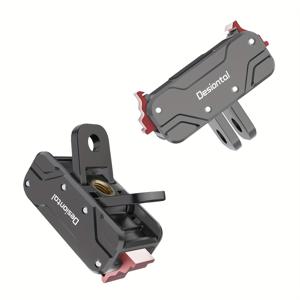 TEMU Desiontal DS-02 DJI Osmo Action 5 Pro/4/3/2 마그네틱 퀵 릴리스 어댑터 - 듀얼 다기능 확장 액세서리 (알루미늄 클로 버클 고정), 1/4 스크류 포트 (넥 스트랩, 마운트, 삼각대용) 포함, 접이식