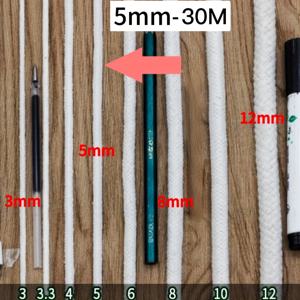 TEMU 3mm-20mm, 두꺼운 브레이드 로프, 흰색 코어 로프, 수제 장식 및 가정용 야외 결속에 적합, 다용도 사용, 야외 캠핑, 물건 고정 및 견인에 이상적