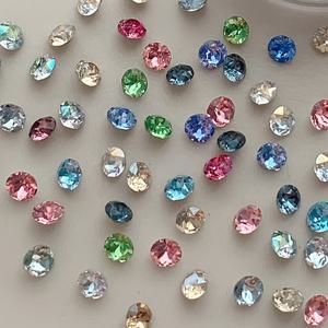 TEMU 반짝이는 뾰족한 바닥 라인스톤 50개, 33면 커팅 아이스 클리어 네일 아트 장식, DIY 매니큐어, 휴대폰 케이스, 주얼리 제작 및 공예용, 스택볼/3D 네일 아트 라인스톤 제작에 사용 가능