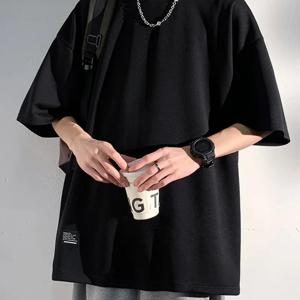 TEMU 남성용 라운드넥 반팔 티셔츠, 심플하고 세련된 디자인, 편안하고 통기성 좋은 캐주얼 스포츠 티셔츠, 패셔너블한 남성 상의, 티셔츠, 남성용 티셔츠