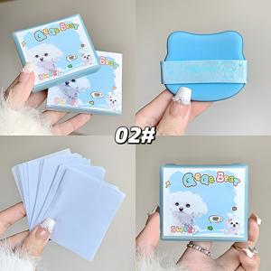 TEMU 100개 귀엽고 사랑스러운 구름 모양 오일 흡수 시트, 휴대용 퍼프 및 프레스드 파우더, 얼굴 오일 흡수 조절, 모든 피부톤에 적합, 언제든지 메이크업 보정 가능, 거울과 보관 상자가 함께 제공