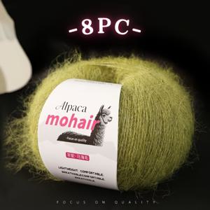TEMU 8팩/200g, 알파카와 말털, 초극세사 말털, 다양한 색상으로 짜여진, 따뜻한 스웨터, 가디건, 스카프, 모자, 장갑, 바지, 무릎보호대 뜨개질에 적합. 부드럽고 피부에 친화적