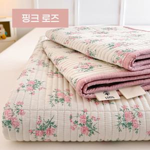 TEMU 순면 피그먼트 사계절 누빔 침대패드 겸 이불패드