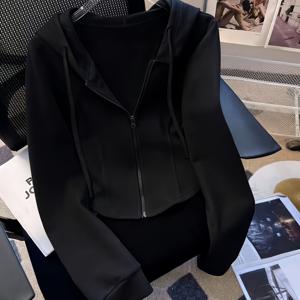 TEMU 여성 패션 단색 긴팔 지퍼 후드 캐주얼 재킷 봄/가을 스타일