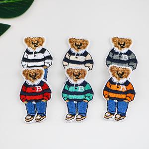 TEMU 6개 만화 귀여운 곰돌이 자수 패치 - 다리미 부착 및 기계 재봉 가능 아플리케, 하트와 B 레터 디자인, 튼튼한 원단 재질, 의류, 가방, 모자 및 의류 장식에 적합, 재미있는 디자인, 간편한 부착