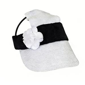 TEMU 여름 반려동물 모자 1개, 심플 럭셔리 강아지 고양이 썬햇, 패션 흰색 꽃무늬 반려동물 액세서리