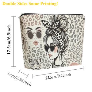 TEMU 메이크업 가방 1개, 스타일리시한 모티브 아트워크 린넨 화장품 가방 (지퍼 잠금), 대용량 세면도구 파우치, 귀여운 패션 지갑 휴대용 수납 가방, 여행용 화장품 가방, 선물