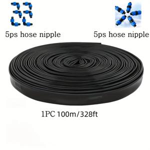 TEMU 16mm/0.63인치 드립 테이프, 다양한 길이 사양 10m/32.8ft, 20m/65.6ft, 30m/98.4ft, 100m/328ft, 200m/656ft. 설치 및 유지 보수를 위한 드립 호스 피팅 장착, 정원, 농장 및 잔디밭용 물 절약 드립 관개