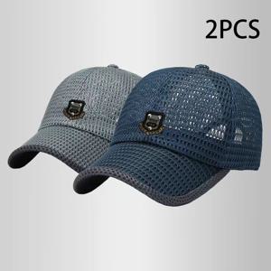 TEMU 남성용 여름 모자 2개 세트 - 남성용 여름 모자 - 자외선 차단 썬햇 - 아웃도어, 사이클링, 하이킹, 등산용 - 속건성 메쉬 모자 - 통기성 비니 - 챙이 넓은 모자 - 남성용 야구 모자 - 여성용 자외선 차단 야구 모자
