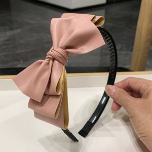TEMU 미끄럼 방지 톱니 헤어밴드 요정 인조 가죽 나비 머리띠 고급 요정 헤어 패치 패션 헤어밴드