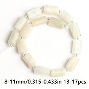 TEMU 8X11mm 천연석 화이트 문스톤 원통형 비즈, 스타일리시한 루스 스페이서 비즈, 주얼리 제작용, 유니크 팔찌 및 목걸이, 수제 공예 및 창의적인 장식