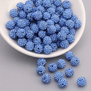 TEMU 4MM-10MM 라인스톤 비즈, 60개 라이트 블루 색상 라인스톤 비즈 폴리머 클레이 라인스톤 비즈 원형 펜던트 간격 비즈, 펜 추가 브레이슬릿 목걸이 귀걸이 주얼리 제작에 적합