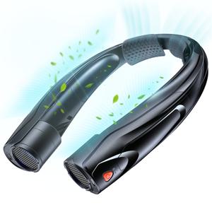 TEMU 2025 AI 휴대용 목 선풍기, USB 충전식 개인용 선풍기, 3000mAh*2 배터리 전원, 6-20시간 배터리 수명, 최대 3000-8000Rpm까지 6단계 속도 조절, 빠른 냉각, 초저소음, 가정, 사무실, 여행, 스포츠, 사이클링, 야외 캠핑에 적합