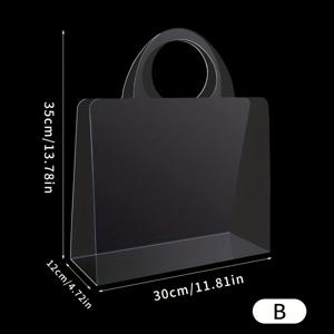 TEMU [2개입] 50개 스트랜드 네트 레드 거울 꽃 이지 핸드백 풀리 트랜스페런트 PVC 핸드백 박스 부케 가방 플로럴 어레인지먼트 신선한 꽃 수제 꽃 박스 방수