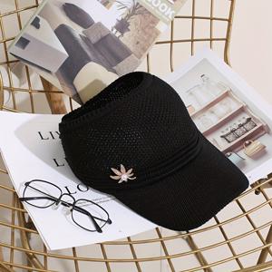 TEMU 바 나뭇잎 꽃무늬 오픈탑 여성용 여름 다용도 사이즈 조절식 러닝 사이클링 아웃도어 모자 1개