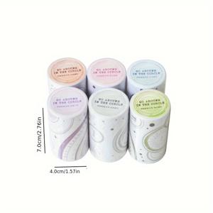 TEMU 6개입 윈딩 시리즈 빈티지 링 보더 기하학 와시 테이프, 스크랩북 및 저널 장식, 공예 미술 장식, 선물 포장 및 장식