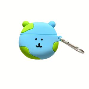 TEMU Earth Bear 헤드폰 케이스, Apple Airpods 1/2/3/4, Airpods Pro/Pro2 무선 이어폰 쉘 호환, 블루, 후크 포함