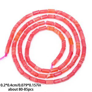 TEMU 2X4mm 천연석 원통형 로도크로사이트 비즈, 정교한 루스 비즈, 팔찌, 목걸이, 귀걸이 공예 제작에 적합, 여성 선물