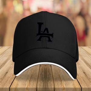 TEMU 1개 공식 로스앤젤레스 LA 로고 야구모자 - 조절 가능, 가벼운 100% 폴리에스터, 화이트에 블랙 기하학 프린트, 남성 캐주얼 스포츠 모자, 야외 활동, 아버지의 날 및 생일 선물, 스포츠 팬 액세서리, 패션 디자인 야구모자, 사계절 착용 가능