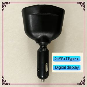 TEMU 신형 듀얼 USB + Type-C 차량용 충전기, 휴대폰 차량용 충전기, 차량용 충전기, 모던 카 액세서리, 내구성 있는 차량용 액세서리, 멀티 기능 디스플레이 확장, 디지털 디스플레이 포함, 다중 기기에 대한 고속 충전 가능. 조절 가능한 디자인, 멀티 포트 고속 충전기, 다중 포트, 축제 선물용으로 적합
