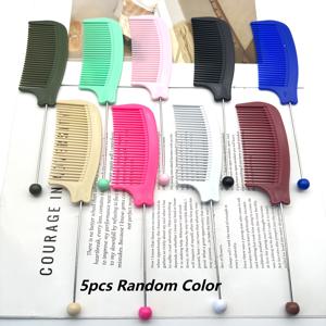 TEMU 랜덤 색상, 5pcs DIY 비즈 헤어 스타일링 빗 세트, 헤어 염색 빗, 뷰티 플라스틱 뾰족꼬리 스틸 핀 빗, 크로스보더 헤어 도구, 비즈 끼우기 기능이 있는 핸드헬드 빗 세트