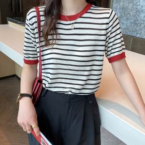 TEMU 여성용 경량 반팔 티셔츠, 한국 스타일 여름 베이스 레이어, 숏 크롭 시크 탑