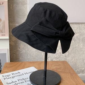 TEMU Women's Bowknot Firman's Hat, a Sunshade Hat for Spring And Summer Outdoor Use, Features Dual-Side And, Foldable with Solid Colors, Suitable for Everyday Outfits And Commuting