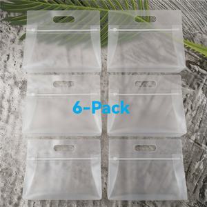 TEMU 6개입 대용량 PVC 수영복 보관 가방 | 투명한 무광 손잡이 지퍼 파우치, 방수 여행용 정리함 (해변복, 수영복 & 의류용), 휴가, 헬스장 & 옷장 정리에 적합