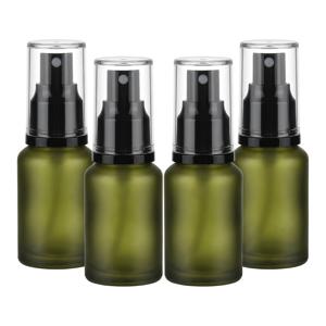 TEMU 4개 30ml/1oz 올리브 그린 프로스트 유리 스프레이 병, 리필 가능 누수 방지 미세 미스트 분무기 빈 용기, 휴대용 여행용 리필 용기 (페이스 토너, 향수, 에센셜 오일, , 화장품 샘플용)