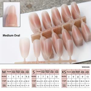 TEMU 파티, 결혼식, 데일리용 무광 그라데이션 인조손톱 60개입 - 누드 핑크 미리 제작된 아몬드형 중간 기장 타원형 프레스 인조손톱, 여성용