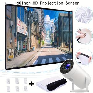 TEMU 60인치 16:9 접이식 Ultra HD 홈 시어터 프로젝션 스크린 | 양면 주름 방지 영화 프로젝션 스크린, 노트북, 게임 콘솔, 가정, 사무실, 파티용 (프로젝터 미포함)