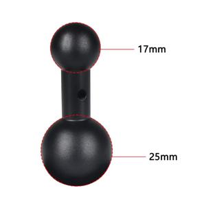 TEMU 1x 듀얼 볼 어댑터 17mm 25mm 차량 헤드레스트 폰 GPS 홀더 로드 마운트 알루미늄 GoPro 액션 DSLR 카메라 자전거용