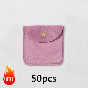 TEMU 반지, 귀걸이, 팔찌, 목걸이를 위한 부드러운 벨벳 주얼리 파우치 50개입, 선물 보관 또는 웨딩 손님용 사탕 봉투로 완벽