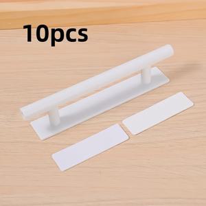 TEMU 10개입 자가 점착 플라스틱 도어 핸들 - 간편한 부착, 모던 스타일, 폭 3.5Cm, 길이 15.5Cm, 공간 절약형 수납 손잡이, 다양한 색상 제공, ABS 재질, 캐비닛 /홈 정리 적합, 모든 사용자에게 적합