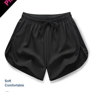 TEMU 여성용 피트니스 캐주얼 아웃도어 스포츠 반바지 1개; 솔리드 블랙 색상으로 제공됩니다. 통기성, 편안함, 빠른 건조성으로 디자인되었으며, 러닝, 헬스장 운동, 요가와 같은 다양한 활동에 적합합니다.