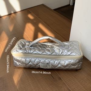 TEMU 대용량 다기능 수납 파우치, 메이크업, 헤어드라이어, 고데기용, 휴대용 여행용 보호 케이스 겸용 정리 가방