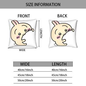 TEMU 2D 플랫 - 1개 재미있는 곡선 토끼 만화 패턴 2D 플랫 프린팅 베갯잇, 따뜻한 휴일 분위기를 집으로 불러오는 거실 소파 침실 침대 장식 베갯잇, 사무실 자동차 장식, 다양한 방과 행사에 적합, 선물