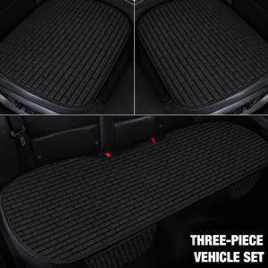 TEMU 새로운 패션 3pcs 자동차 시트 쿠션 세트, (앞좌석 쿠션 2개 + 뒷좌석용 롱 쿠션 1개), 리넨 패턴 안감, 사계절 공용 보호 시트 커버