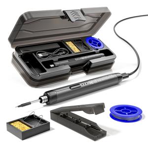 TEMU USB/무선 납땜 인두, 3단 온도 조절, 용접 와이어, 브래킷 및 보관 상자 포함