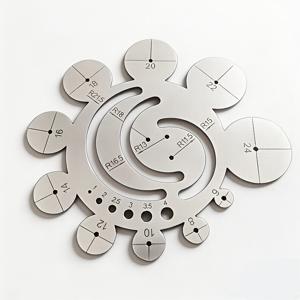 TEMU 반경 게이지, 11 in 1 다기능 원형 टेम플릿 자, 중심점 찾기 호 찾기 도구, 8-24mm 라운드 코너 자, 목공, 가죽 공예, 모델 제작, 주얼리 제작, 문신용