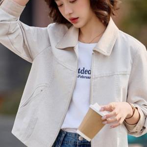 TEMU 봄, 여름, 가을에 입기 좋은 여성용 루즈핏 라펠 캐주얼 데님 재킷, 짧고 슬림한 디자인으로 다재다능함을 자랑합니다